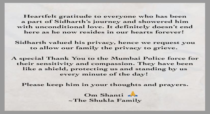 Sidharth's family issues appeal.