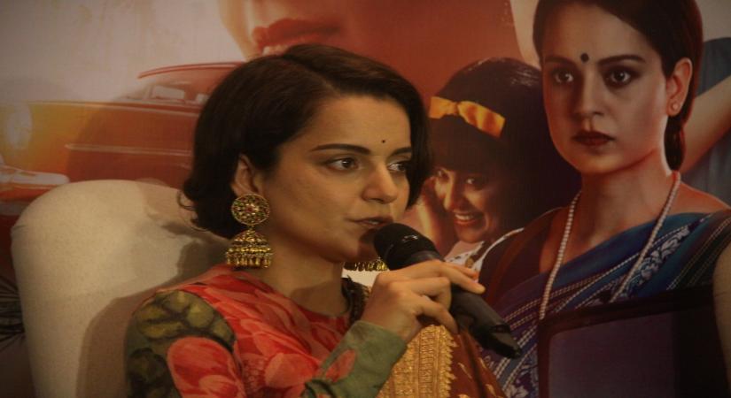 New Delhi : Actress Kangana Ranaut poses for photographers following a press conference on her film 'Thalaivii' in New Delhi on Thursday, September 09, 2021. (Photo: Anupam Gautam/IANS)