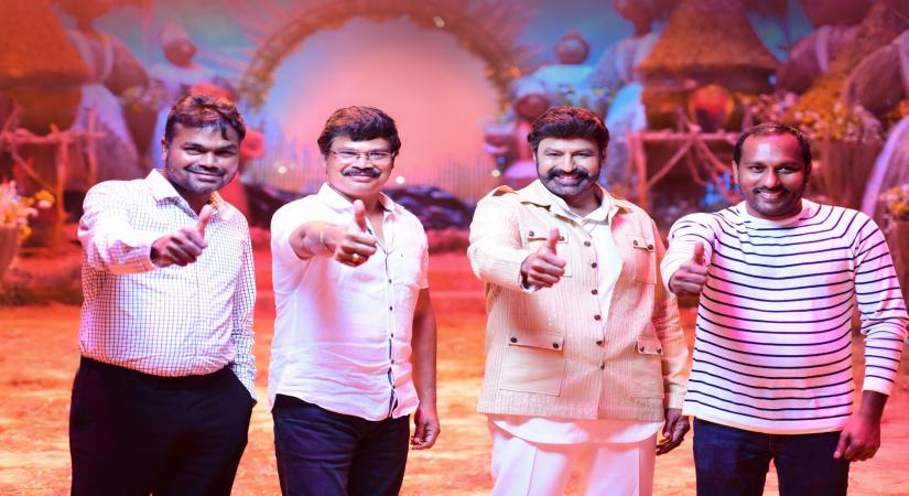 Hyderabad: Nandamuri Balakrishna, Boyapati Srinu, Dwaraka CreationsÃ¢ÂÂ Akhanda Shooting Wrapped Up(Photo: Ramana M/IANS)
