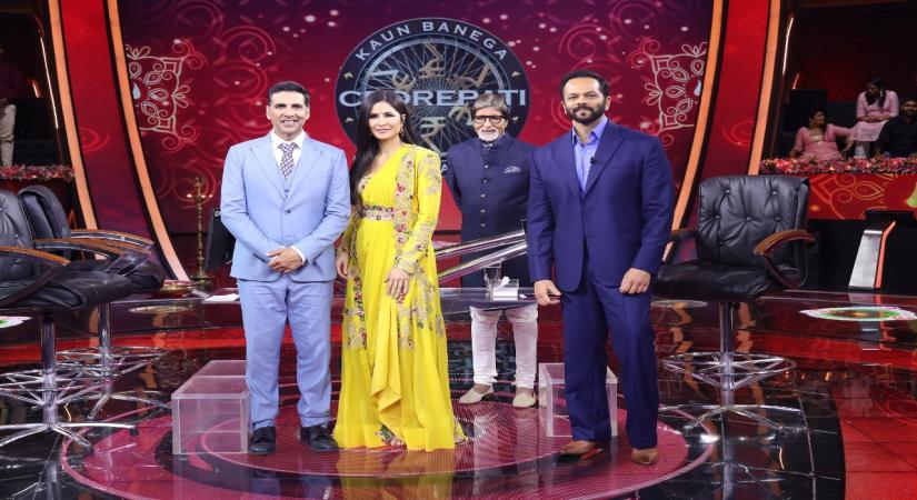 Akshay, Katrina, Rohit Shetty on Diwali special episode of 'KBC 13'.