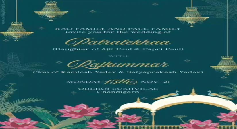 Rajkummar wedding invite.(photo:twitter)