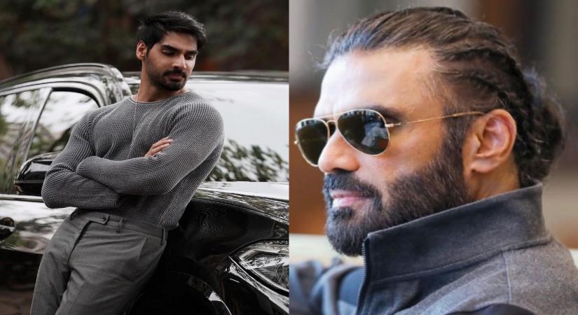 Suniel Shetty and Ahan Shetty.(photo:Instagram)
