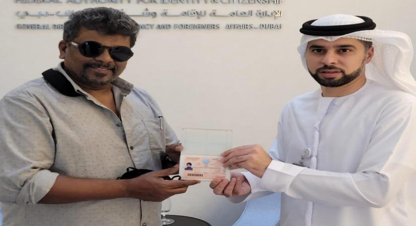 Tamil movie actor R Parthiepan recieves UAE's Golden Visa.