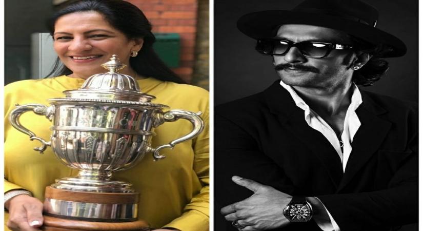 Ranveer Singh shares adorable picture of his mom with the 1983 World Cup story.