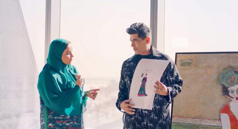 Etihad Brings Together Emirati And Indian Celebrity Fashion Designers To Create The Abaya Saree