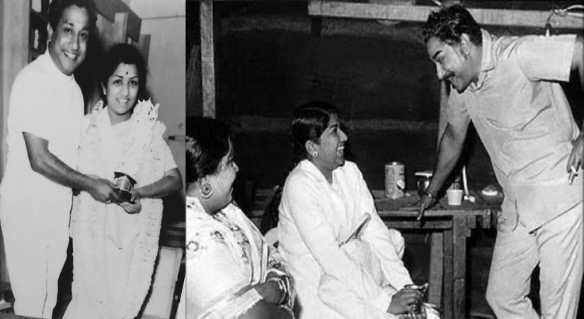 Lata Mangeshkar with Sivaji Ganesan pics  shared by Vikram  Prabhu.