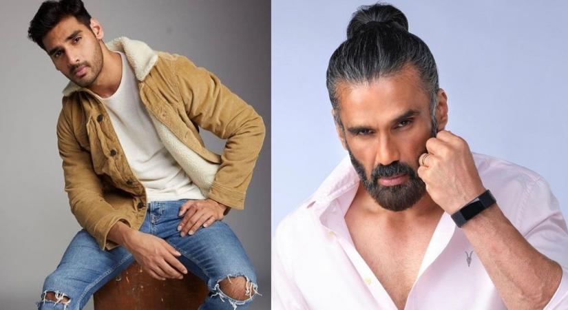 Suniel Shetty and Ahan Shetty.(photo:Instagram)
