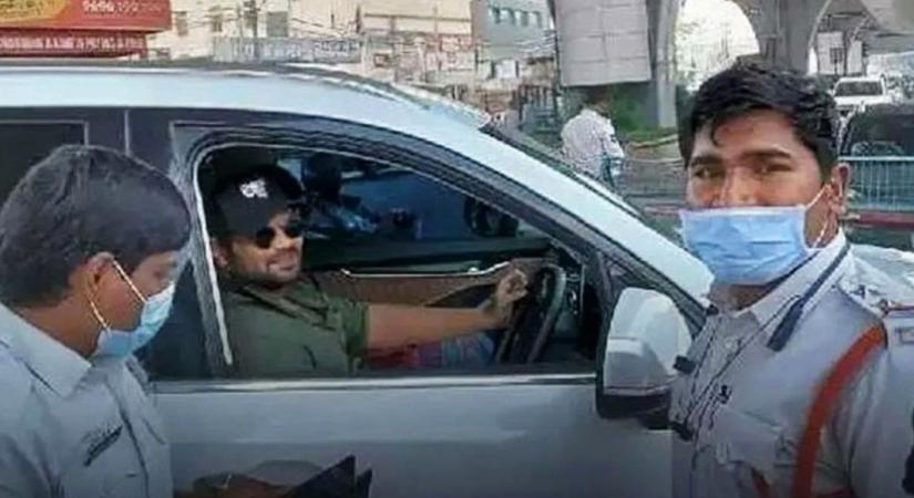 Manchu Manoj traffic rules violation.