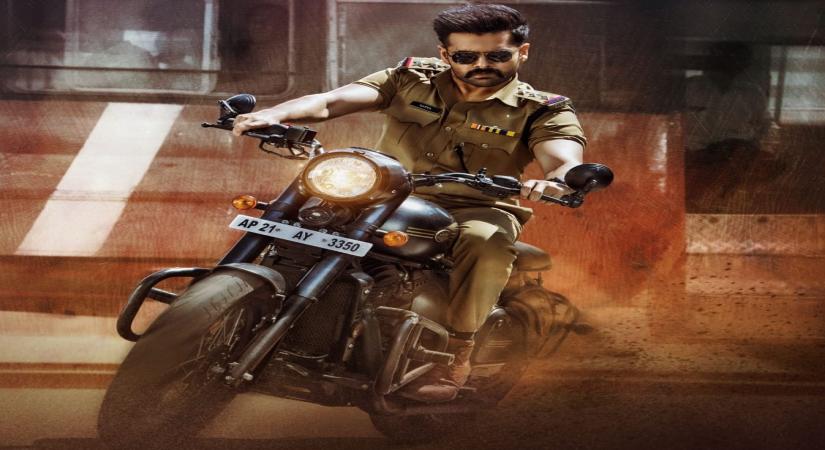 Ram Pothineni's police look from 'The Warriorr' released.