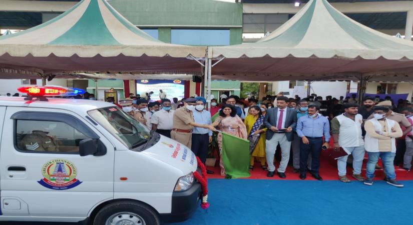 Suriya donates vehicle to TN police department.
