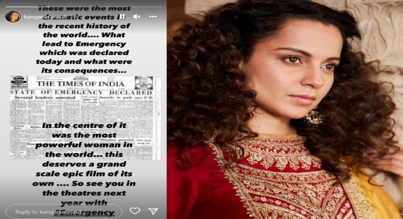 Kangana shares news clip from 1975 Emergency: 'These were the most dramatic events'.(photo:INSTAGRAM)