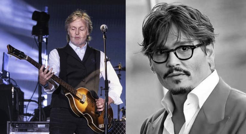 Paul McCartney features Johnny Depp footage during Glastonbury set.