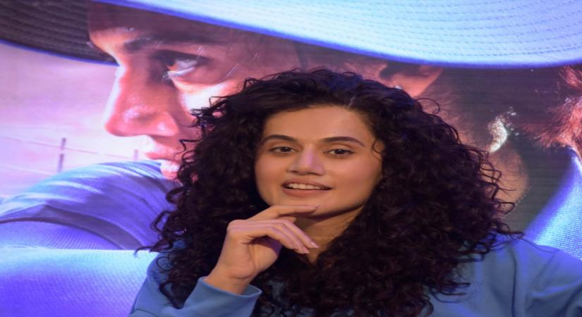 Kolkata: Bollywood Actress Taapsee Pannu addresses a press conference during the promotional event for her upcoming film Shabaash Mithu  in Kolkata on Saturday July 09,2022.(Photo: Kuntal Chakrabarty/IANS)