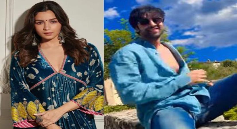 Alia shares Ranbir's video.