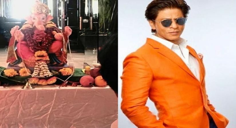 SRK BRINGS LORD GANPATI HOME WITH ABRAM,  FEASTS ON MODAKS.