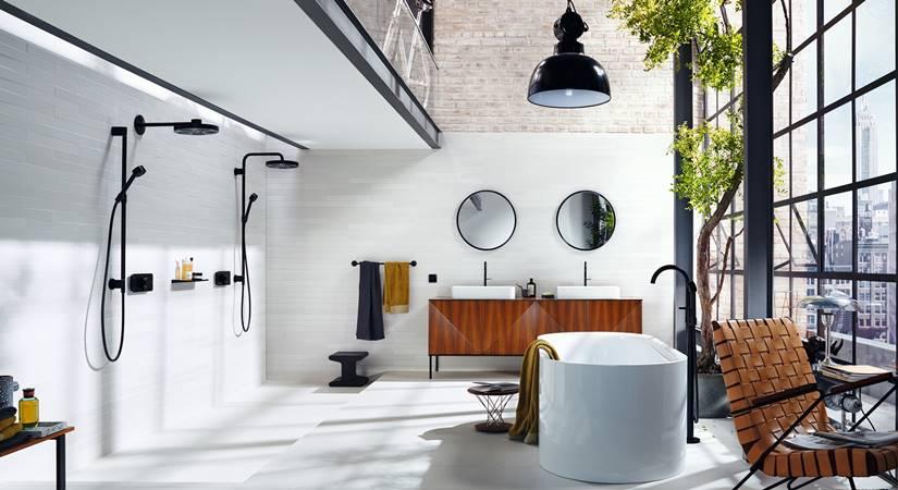 AXOR One - Overhead shower 280 1jet with ceiling connection - Matt Black
