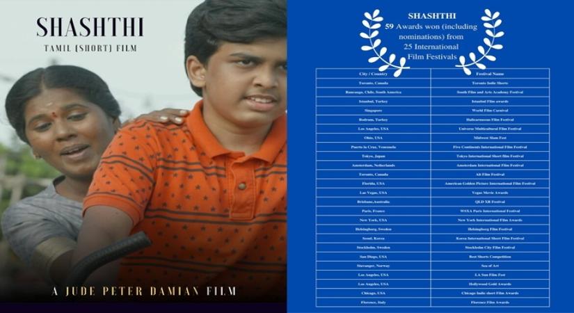 Had intl awards in mind' saysJude Peter Damian as 'Shashthi' Tamil short film makes splash in 25 Intl Film Fests