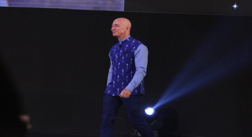 New Delhi: Amazon CEO Jeff Bezos at the Amazon Smbhav event in New Delhi on Jan 15, 2020. (Photo: IANS)