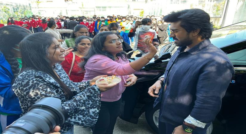 RRR' star Ram Charan hits it off with school kids in Japan