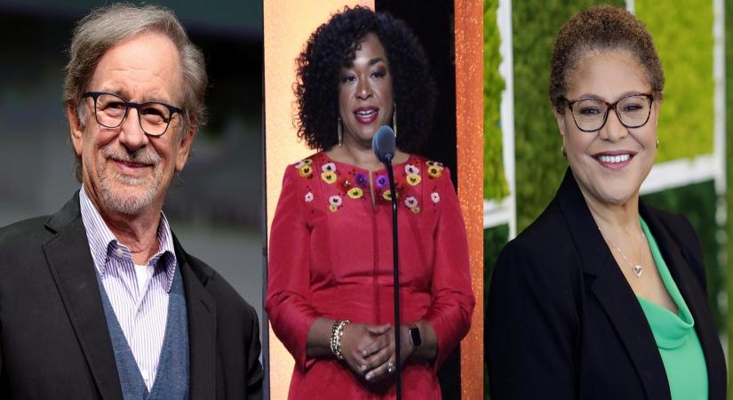 Karen Bass, Shonda Rhimes and Steven Spielberg.(photo:wikipedia)