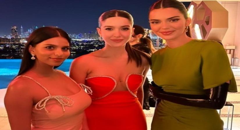 Suhana Khan, Shanaya Kapoor meet Kendall Jenner in Dubai .(photo:Instagram)