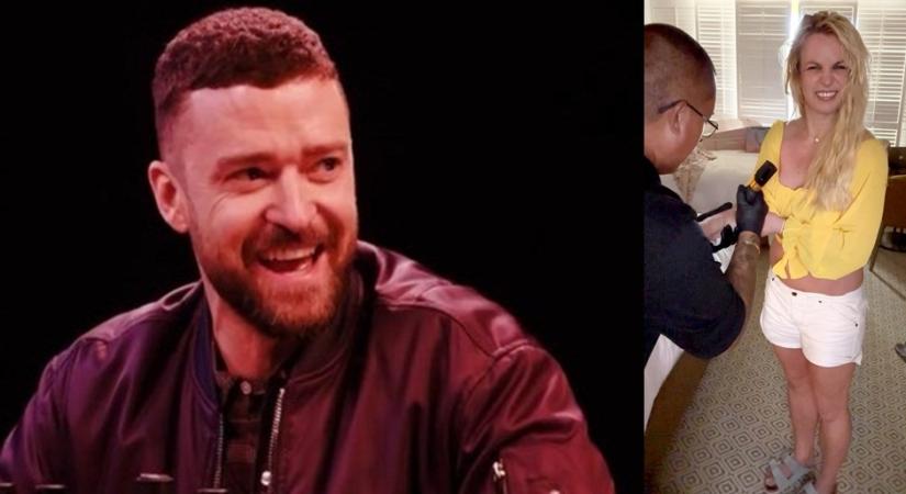 Britney Spears clears air on new tattoo rumoured to be on ex Justin Timberlake.