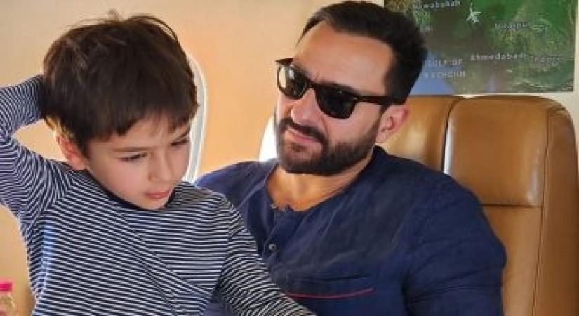 Taimur poses with father Saif in new aeroplane pics