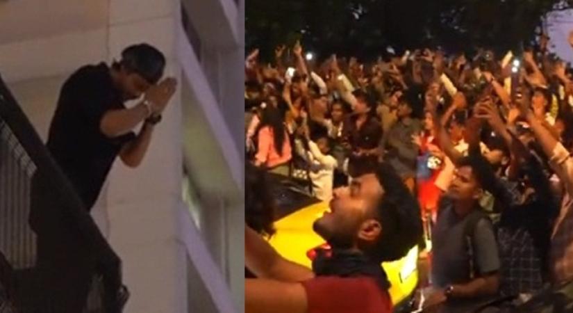 Swarms of fans come outside Mannat as 'SRK' greets his 'mahmaans'