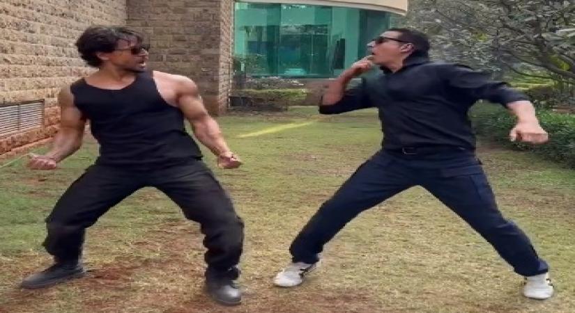 Tiger Shroff dances to 'Main Khiladi' from 'Selfiee' with Akshay Kumar
