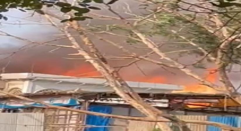 Fire engulfed the sets of a teleserial 'Ghum Hai Kisike Pyar Mein' at a studio in Dadasaheb Phalke Fil City, here on Friday evening. No casualties.