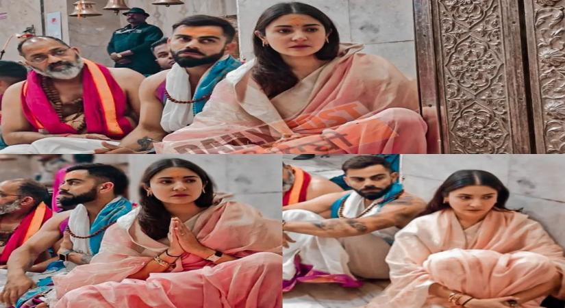 Virat, Anushka visit Mahakaleshwar Temple in Ujjain, offer prayers.(photo:Instagram/ Virat Obsessed)