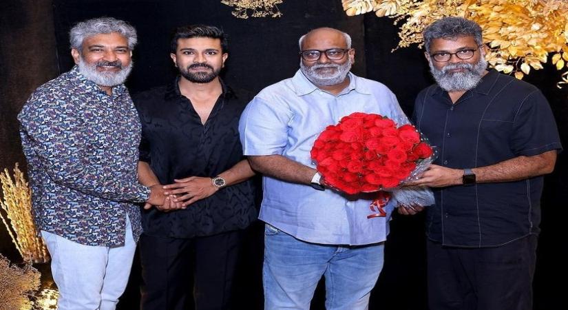 Chiranjeevi honours 'our Oscar winners' SS Rajamouli, MM Keeravani on Ram Charan's b'day.(photo:Instagram)