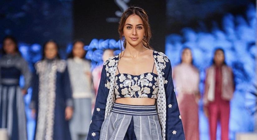 Actress Rakul Preet Singh walked for designer Shruti Sancheti. Photo Courtesy: lakmefashionwk/Instagram