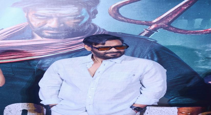 New Delhi:  Actors Ajay Devgn during a promotional event for his upcoming film 'Bholaa' at Cinepolis in New Delhi on Saturday, March 25, 2023. (Photo:IANS/Anupam Gautam)