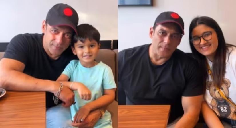 Salman Khan poses with Sania Mirza's son, sister Anam in Dubai