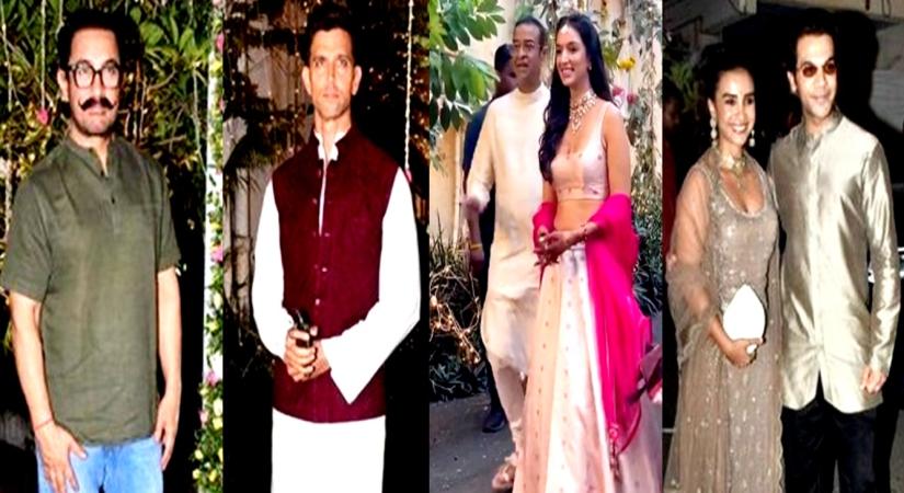 Aamir, Hrithik, Rajkummar attend Madhu Mantena, Ira Trivedi's mehndi.(photo:Twitter)