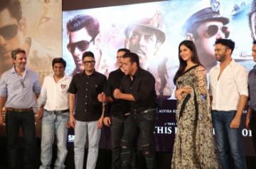 Mumbai: Producers Atul Agnihotri, Bhushan Kumar, Anil Thandani, director Ali Abbas Zafar and actors Salman Khan and Katrina Kaif at the launch of the song "Zinda" from their upcoming film "Bharat" in Mumbai, on May 17, 2019. (Photo: IANS)
