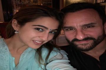 Taking a break from her busy shoot schedule, actress Sara Ali Khan celebrated Diwali with her father Saif Ali Khan, actress Kareena Kapoor Khan, Ibrahim Ali Khan and Taimur Ali Khan.