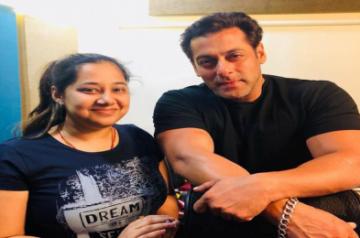 Singer Payal Dev with actor Salman Khan.