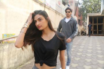 Mumbai: Actress Athiya Shetty and Aahan Shetty seen at Bandra in Mumbai on Jan 30, 2018. (Photo: IANS)