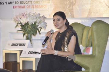 Amritsar: Actress Sushmita Sen during an interactive session organised by FICCI Ladies Organisation (FLO) on the occasion of Mother's Day, in Amritsar on May 11, 2019. (Photo: IANS)