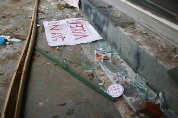 New Delhi: The damaged library of Jamia Millia Islamia (JMI) University campus where the police allegedly entered and used teargas and violence on the students on Sunday, in New Delhi on Dec 16, 2019. (Photo: IANS)