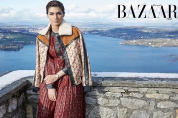 Actress Kriti Sanon's latest photoshoot for Harper's Bazaar India has left fans in awe of her fashion statement. Dressed in cosy jackets, Kriti can be seen standing alongside the scenic locations of Switzerland.