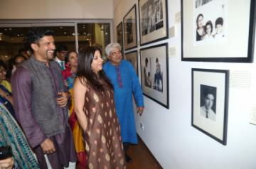 Mumbai: Filmmaker Zoya Akhtar and actor Farhan Akhtar during an exhibition curated by photojournalist Pradeep Chandra and film historian SMM Ausaja on their father Javed Akhtar's birthday in Mumbai on Jan 15, 2020. (Photo: IANS)