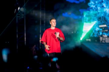 Singer Justin Bieber performs during his concert in Mumbai. (File Photo: IANS)