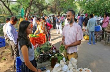 Rishi Miranshah at organic market in Punjab (Photo: Sandeep Sahdev)