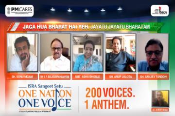 Over 200 singers join hands for one song.