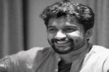 Hyderabad, June 13 (IANS) Telugu star Nani shared a still from the first-day shoot of his upcoming film "V".