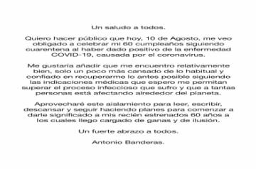 Antonio Banderas, COVID-19.