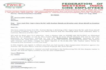 'Babumoshai Bandookbaaz' makers asked to clear old dues before starting next film.